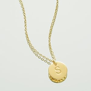 Amazon.com: Bemoly Initial Necklace for Women Round 11MM
